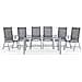 Set Di Tavolo Da Giardino 160cm E 6 Sedie In Alluminio Nero Catania - Foto miniatura 4