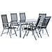 Set Di Tavolo Da Giardino 160cm E 6 Sedie In Alluminio Nero Catania - Foto miniatura 15