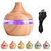 Umidificatore Legno Diffusore Aromi Led Colorato Luce Notturna Per Casa Ufficio Auto Terme Yoga Stanza Bambino Usb 300ml - Foto miniatura 1