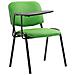 Sedia Visitatore Ken con Tavolino Richiudibile E Seduta in Similpelle I Sedia Ospite Imbottita Riunioni E Conferenze con Telaio in Metallo Verde - Foto miniatura 1