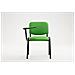 Sedia Visitatore Ken con Tavolino Richiudibile E Seduta in Similpelle I Sedia Ospite Imbottita Riunioni E Conferenze con Telaio in Metallo Verde - Foto miniatura 2