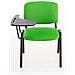 Sedia Visitatore Ken con Tavolino Richiudibile E Seduta in Similpelle I Sedia Ospite Imbottita Riunioni E Conferenze con Telaio in Metallo Verde - Foto miniatura 5