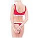 Bralette Donna In Cotone Stretch Rosso - Foto miniatura 3