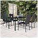 Set Mobili Da Pranzo Per Giardino 5 Pz Nero - Foto miniatura 1