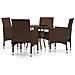 Set Da Pranzo Per Giardino 5 Pz In Polyrattan Marrone - Foto miniatura 1
