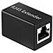 Adattatore Di Estensione Ethernet Accoppiatore Rj45 Design Compatto Nero - Foto miniatura 1