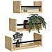 Set Mensole Parete Con Aste 3pz Rovere Sonoma Legno Multistrato - Foto miniatura 3
