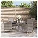 Set Bistrò Da Giardino 5 Pz Con Cuscini In Polyrattan Grigio - Foto miniatura 8