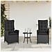 Set Da Bistrò 3 Pz Con Cuscini Nero In Polyrattan - Foto miniatura 2