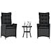 Set Da Bistrò 3 Pz Con Cuscini Nero In Polyrattan - Foto miniatura 8