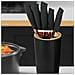 Set Coltelli 6 Pezzi Con Lame Acciaio Inox E Supporto, Nero - Foto miniatura 3