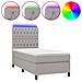 Letto a Molle Materasso e LED Grigio Chiaro 80x200 cm Tessuto - Foto miniatura 1
