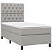 Letto a Molle Materasso e LED Grigio Chiaro 80x200 cm Tessuto - Foto miniatura 7