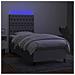 Letto a Molle Materasso e LED Grigio Chiaro 80x200 cm Tessuto - Foto miniatura 8