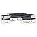 Set Salotto Giardino 8pz Con Cuscini Bianco Legno Massello Pino - Foto miniatura 2