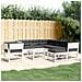 Set Salotto Giardino 8pz Con Cuscini Bianco Legno Massello Pino - Foto miniatura 1