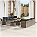 Set Divani Giardino  11 pezzi con Cuscini Grigio Polirattan Acacia, Divano Giardino 2 Posti  con Spazio di Stoccaggio e Cuscini Grigio Polirattan, Set Pranzo Giardino  3 Pezzi con Cuscini Grigio Polirattan Acacia - Foto miniatura 2