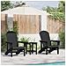 Set da Giardino in 3 Pezzi Nero HDPE, Sedia Adirondack  Nera 74x82x91 cm HDPE, Tavolino laterale Adirondack  Nero 38x38x45 cm HDPE - Foto miniatura 2