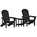 Set da Giardino in 3 Pezzi Nero HDPE, Sedia Adirondack  Nera 74x82x91 cm HDPE, Tavolino laterale Adirondack  Nero 38x38x45 cm HDPE - Foto miniatura 3