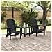 Set da Giardino in 3 Pezzi Nero HDPE, Sedia Adirondack  Nera 74x82x91 cm HDPE, Tavolino laterale Adirondack  Nero 38x38x45 cm HDPE - Foto miniatura 4