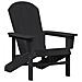 Set da Giardino in 3 Pezzi Nero HDPE, Sedia Adirondack  Nera 74x82x91 cm HDPE, Tavolino laterale Adirondack  Nero 38x38x45 cm HDPE - Foto miniatura 5