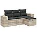 Set Divano da Giardino 4pz con Cuscini Grigio Chiaro Polyrattan - Foto miniatura 1