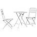 Set Bistro Pieghevole 3 Pezzi  Bianco Acciaio - Foto miniatura 1