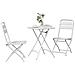 Set Bistro Pieghevole 3 Pezzi  Bianco Acciaio - Foto miniatura 3
