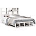 Letto Libreria senza Materasso Bianco 140x200 cm Legno Massello - Foto miniatura 1