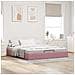 Struttura Letto Pouf senza Materasso Rosa 200x200 cm in Velluto - Foto miniatura 3