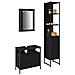 Set di mobili per il bagno 3 pcs Rovere nero 33 x 33 x 185.5 cm - Foto miniatura 3