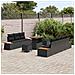 Set Divano da Giardino con cuscino 10 pcs Nero 90 x 55 x 71 cm - Foto miniatura 3