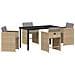 Set da Pranzo per Giardino con cuscino 5 pcs Beige Poly Rattan - Foto miniatura 1