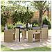 Set da Pranzo per Giardino con cuscino 5 pcs Beige Poly Rattan - Foto miniatura 2