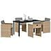 Set da Pranzo per Giardino con cuscino 5 pcs Beige Poly Rattan - Foto miniatura 3