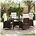 Set da Pranzo per Giardino 5 pcs Marrone polyrattan - Foto miniatura 2