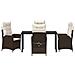 Set da Pranzo per Giardino 5 pcs Marrone polyrattan - Foto miniatura 7