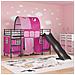 Struttura del letto loft per bambini Nero e rosa 74,5 x 190 cm - Foto miniatura 3