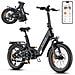 L20 3.0 Pro Bicicletta elettrica pieghevole motore centrale 250W, sensore di coppia 100Nm, autonomia fino a 140 km, batteria 48V 15Ah, sospensione integrale, ricarica rapida 2 ore, antifurto GPS intelligente, freni idraulici, Nero - Foto miniatura 1