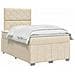 Letto Box Spring LED con Materasso Crema 120 x 190 cm Tessuto - Foto miniatura 3