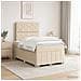 Letto Box Spring LED con Materasso Crema 120 x 190 cm Tessuto - Foto miniatura 5