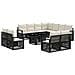 Set Divano da Giardino 12 pz Nero e Bianco Crema polyrattan - Foto miniatura 1