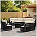 Set Divano da Giardino 12 pz Nero e Bianco Crema polyrattan - Foto miniatura 5
