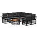 Set di divani da esterno 9 pz Nero e Grigio scuro polyrattan - Foto miniatura 1