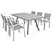 Set Tavolo Giardino Allungabile Rettangolare 200/300 X 110 Con 6 Poltrone In Alluminio Tortora Per Esterno - Foto miniatura 1