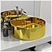 Lavandino Con Troppopieno 46,5x15,5 Cm In Ceramica Oro - Foto miniatura 1