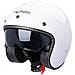 Casco Moto Jet Cafe Racer Omologato Ece 22-05 Parasole Scooter Bianco M - Foto miniatura 1