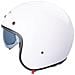Casco Moto Jet Cafe Racer Omologato Ece 22-05 Parasole Scooter Bianco M - Foto miniatura 4