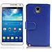 Custodia Compatibile Con Samsung Galaxy Note 3 In Blu Reale - Coperchio Protettivo In Ecopelle Testurizzata E Tasca Per Carte Di Credito - Foto miniatura 3