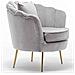 Poltrona Sedia Relax Tessuto Velluto E Metallo Imbottita Design Moderno Grigio - Foto miniatura 2